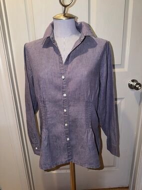 100% Linen paperwhite blouse size medium